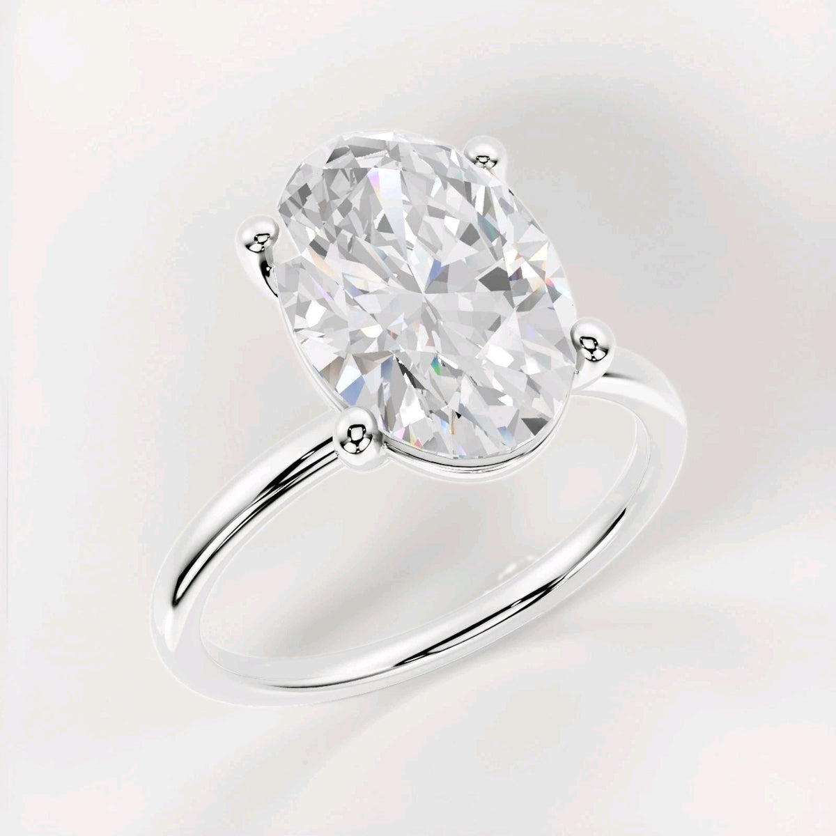 3.00 CT VVS2 Oval Lab Grown Diamond Solitaire 14k Ring IGI Certified Size 7
