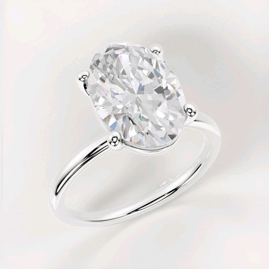 3.00 CT VVS2 Oval Lab Grown Diamond Solitaire 14k Ring IGI Certified Size 7
