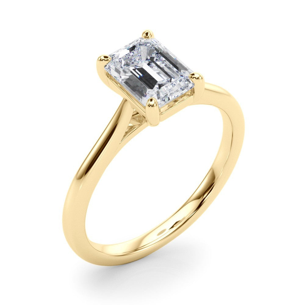 3.00 CT IGI Emerald Cut Lab Grown Diamond D VS1 Solitaire Engagement Ring 14K