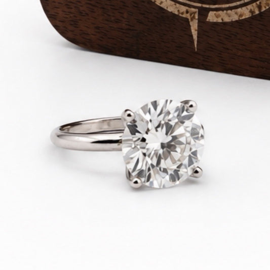 7.09 Ct Lab Grown Diamond Solitaire Ring E VS1 IGI Certified 14K White Gold