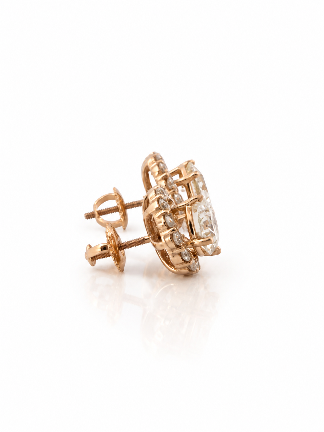 3.86CT Lab Grown Diamond Earrings 1.51 IGI D VVS2 14K with Removable Jackets