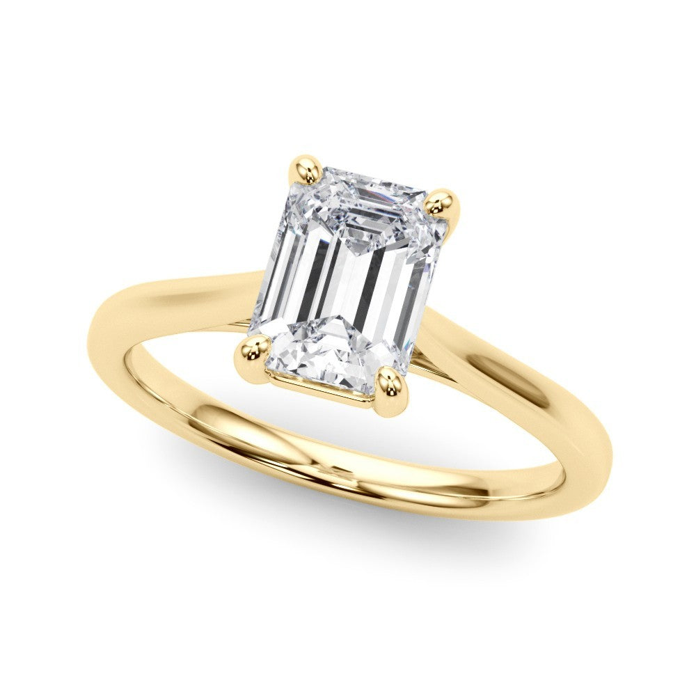 3.00 CT IGI Emerald Cut Lab Grown Diamond D VS1 Solitaire Engagement Ring 14K