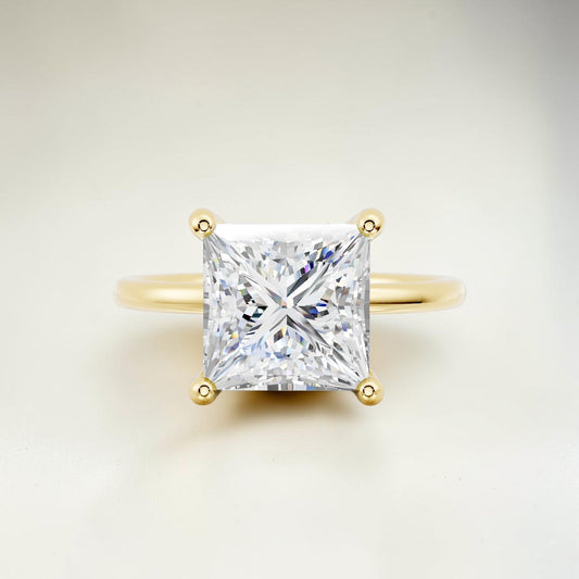 3 CT. F VVS2 Princess Cut Lab Grown Diamond Solitaire IGI Certified 14K Ring