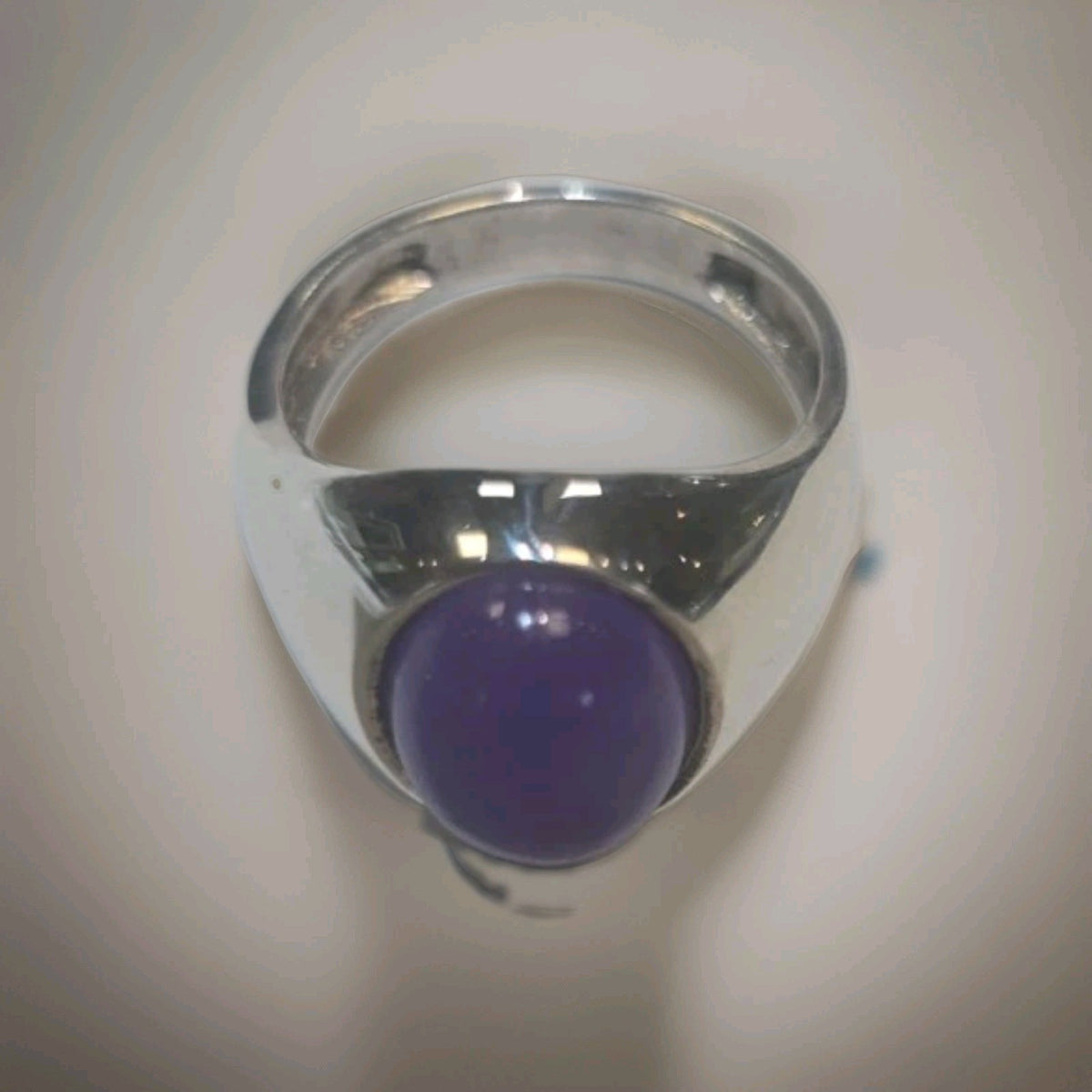 Purple Jade Sterling Silver Ring size 9.5