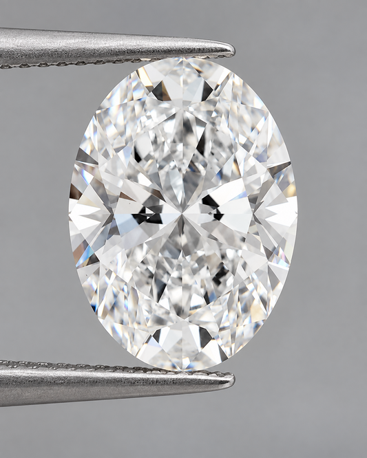 2.58 Ct Oval Lab Grown Diamond F VS1 EX EX None Loose