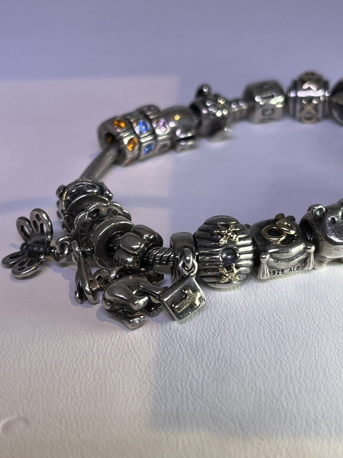 Loaded Pandora Charm Bracelet Sterling Silver 14k Gold 22 Charms