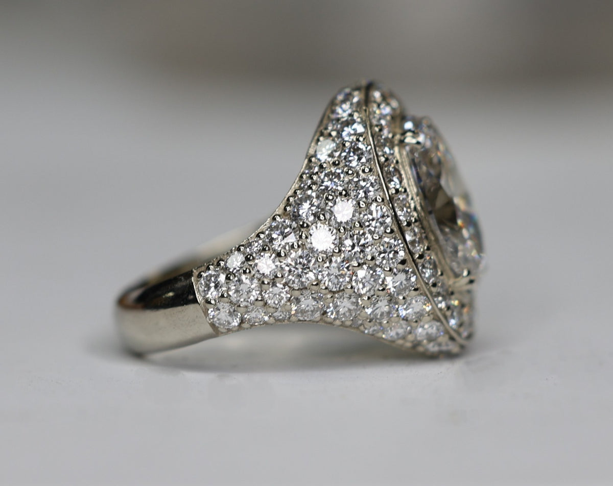 Men's Platinum Flooded Lab Diamond Ring VS1 F EX