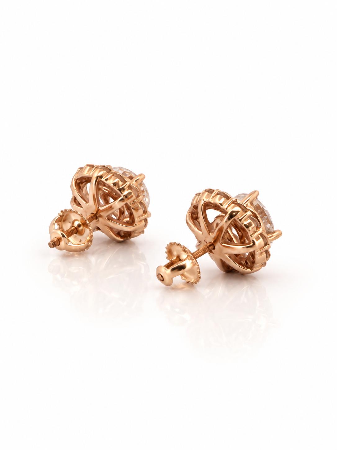 3.86CT Lab Grown Diamond Earrings 1.51 IGI D VVS2 14K with Removable Jackets