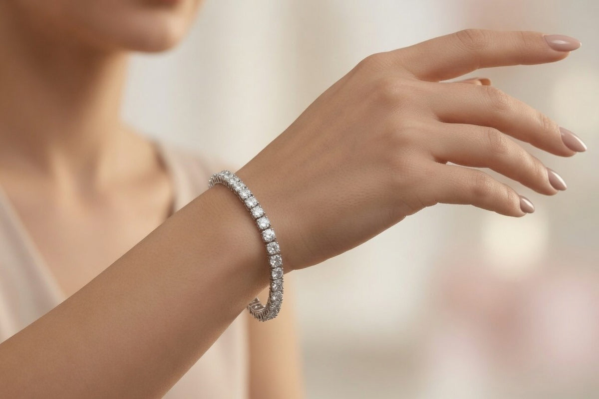 14kt. White Gold 8.6 ct. VVS2- VS1  Diamond Tennis Bracelet