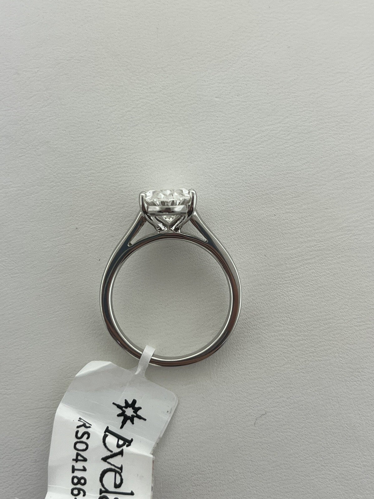14k White Gold Ring 3.07 Carat Lab Grown Oval Diamond Engagement Ring Size 7
