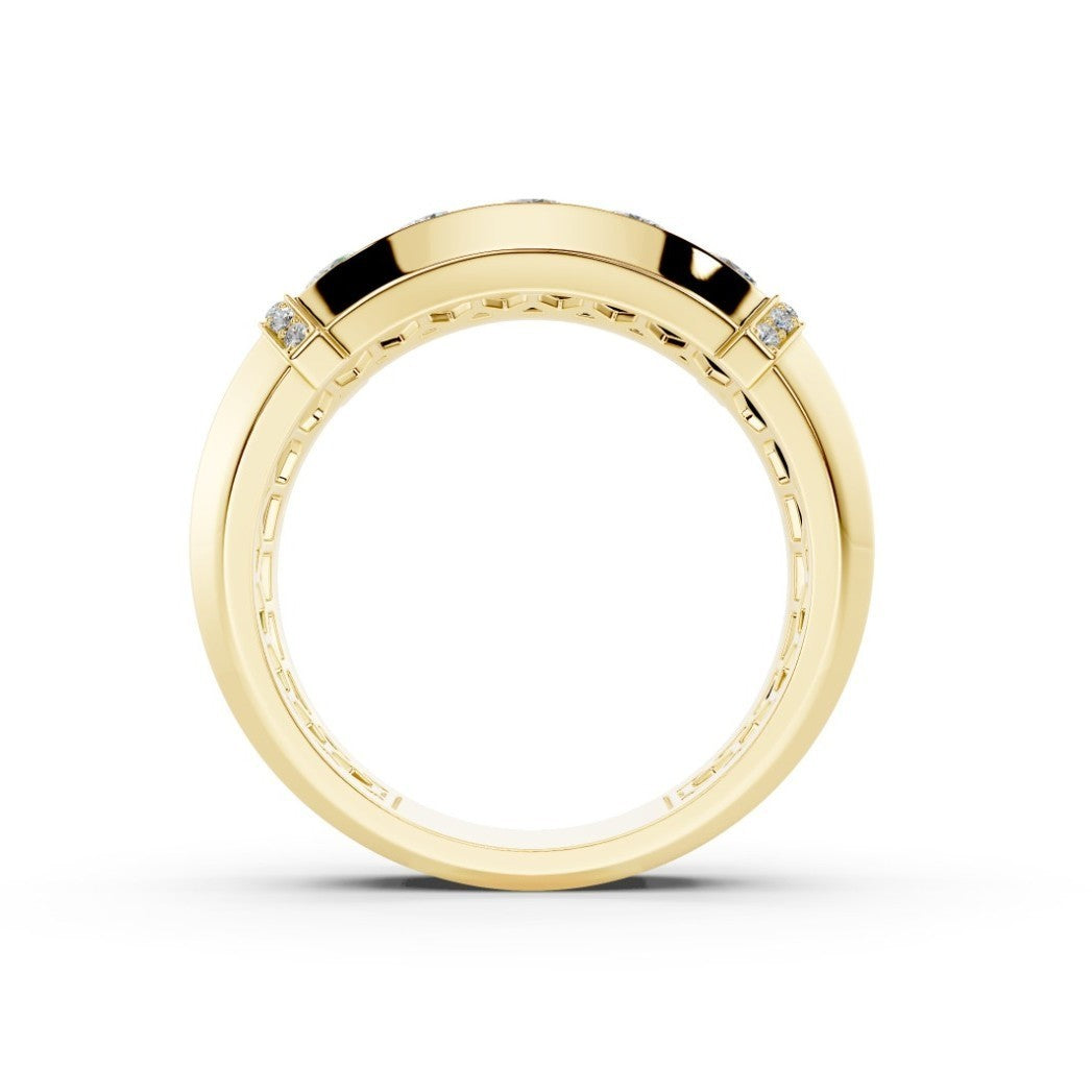 Men's 3.50 CTW Lab-Grown Diamond Double Row Statement 14kt Ring size 9