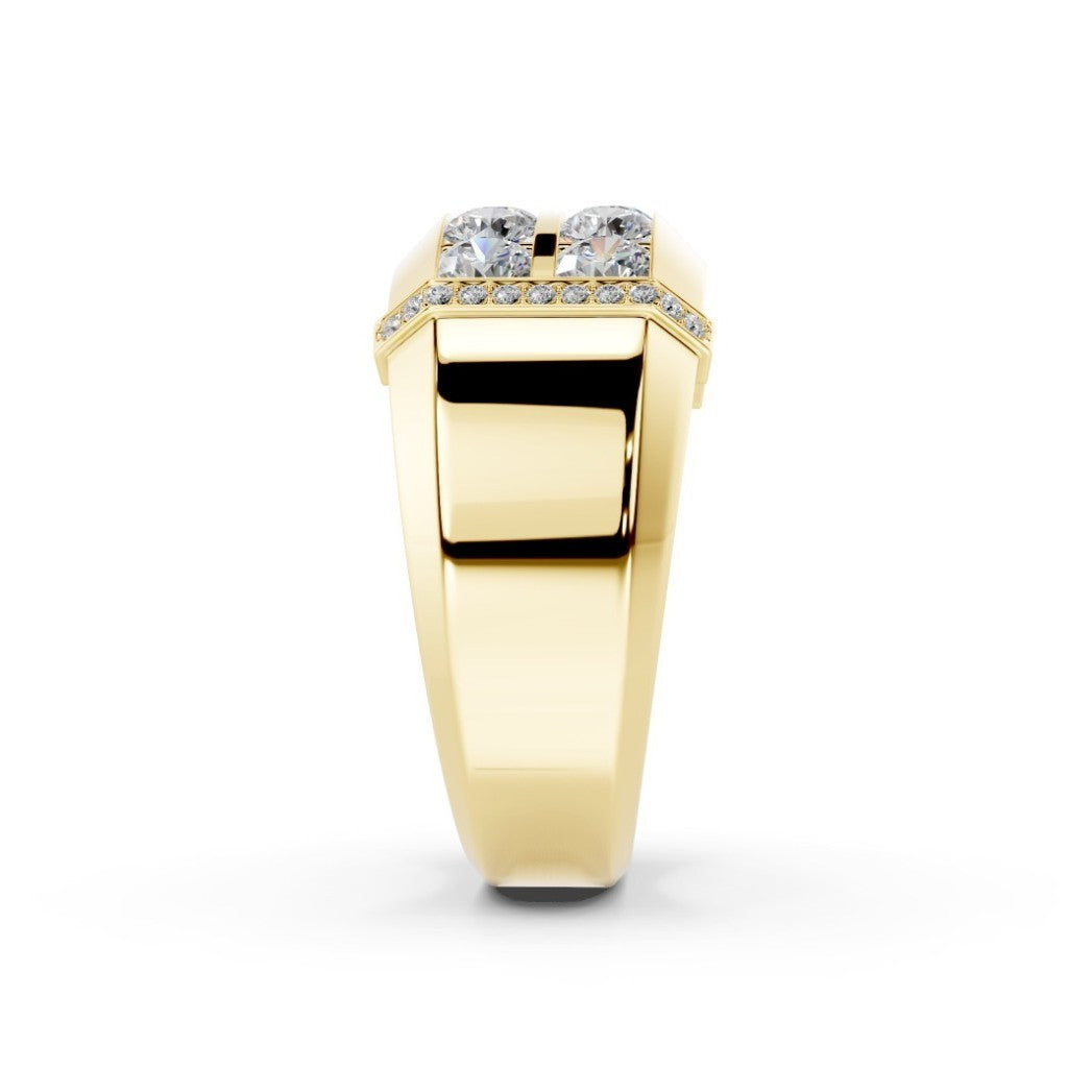 Men's 3.50 CTW Lab-Grown Diamond Double Row Statement 14kt Ring size 9