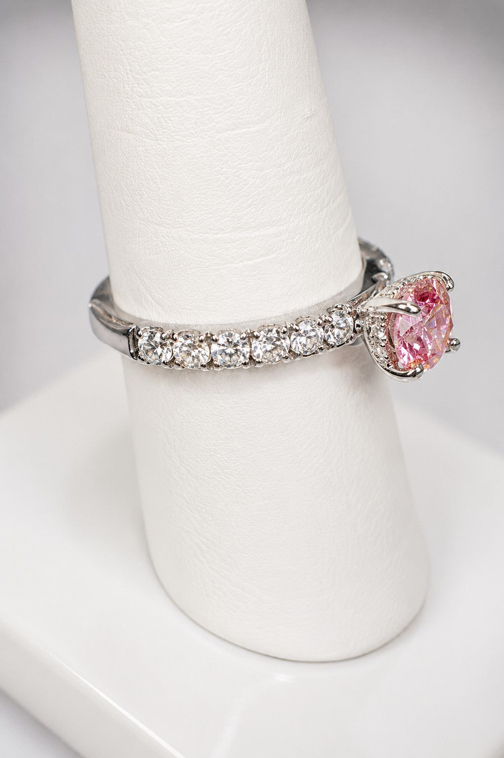 1.93 CT Lab Grown Pink Diamond Halo Ring VVS2 14K White Gold Size 6.5