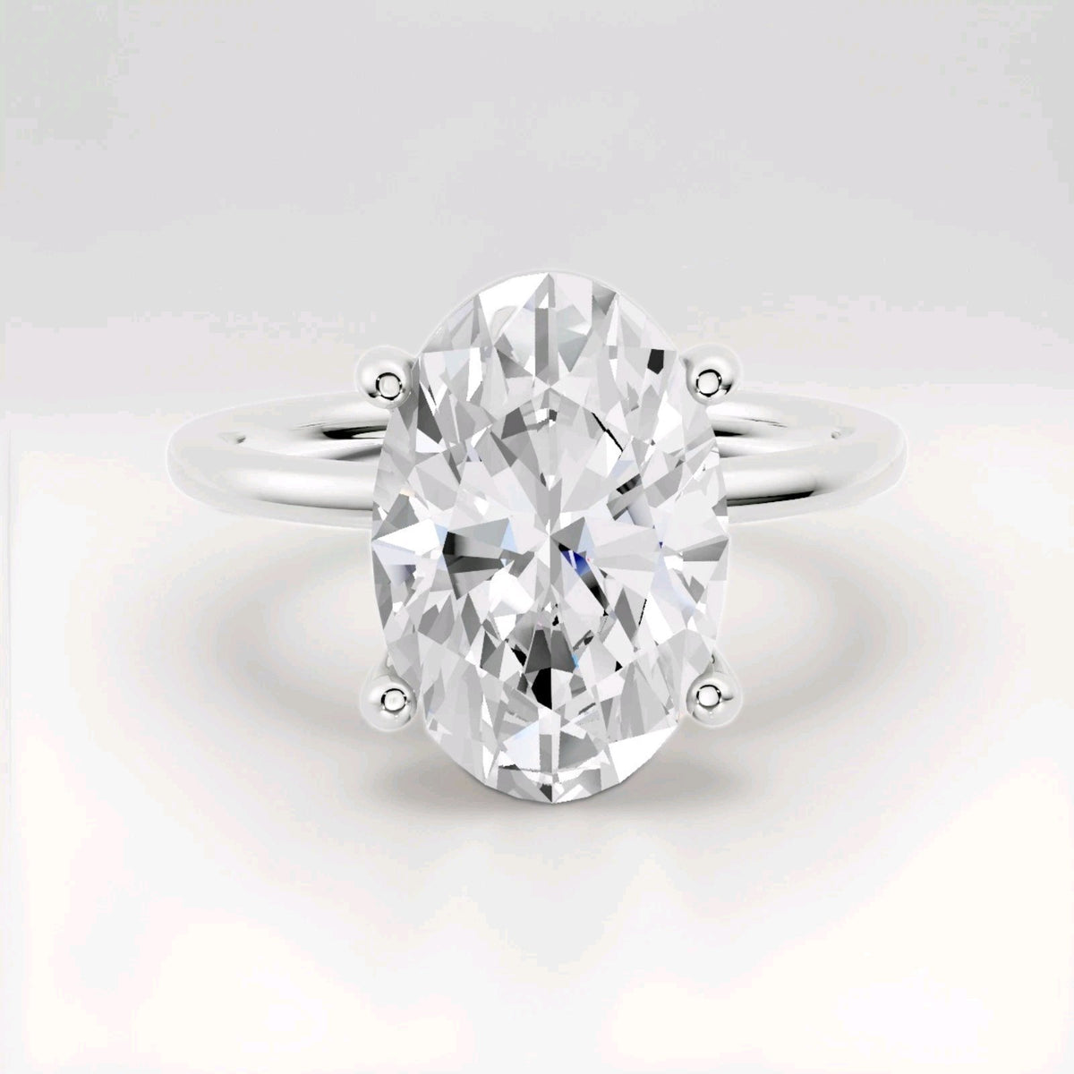 3.00 CT VVS2 Oval Lab Grown Diamond Solitaire 14k Ring IGI Certified Size 7