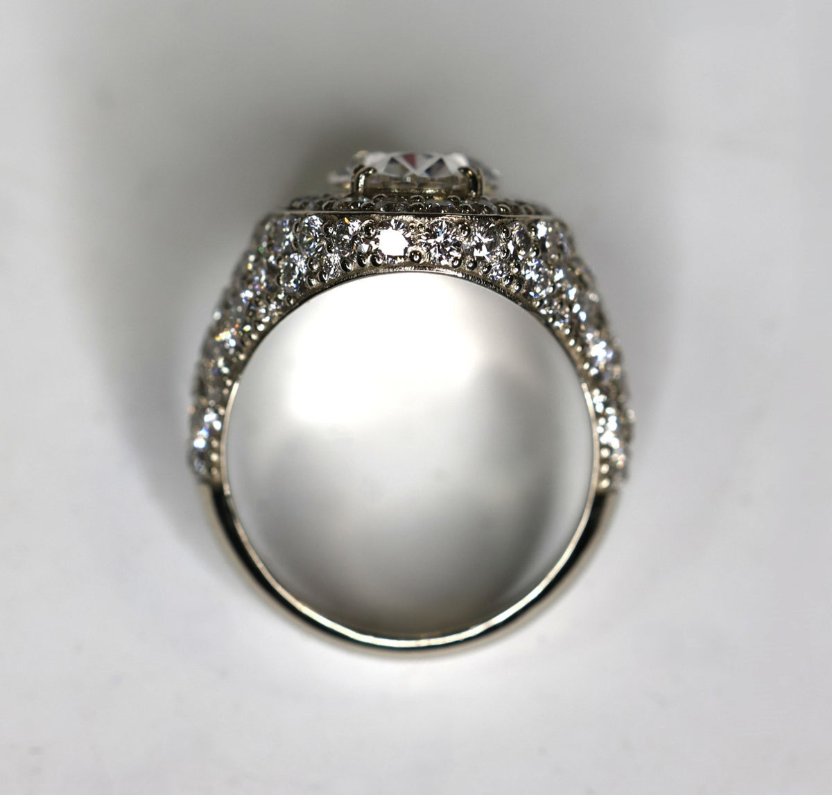 Men's Platinum Flooded Lab Diamond Ring VS1 F EX