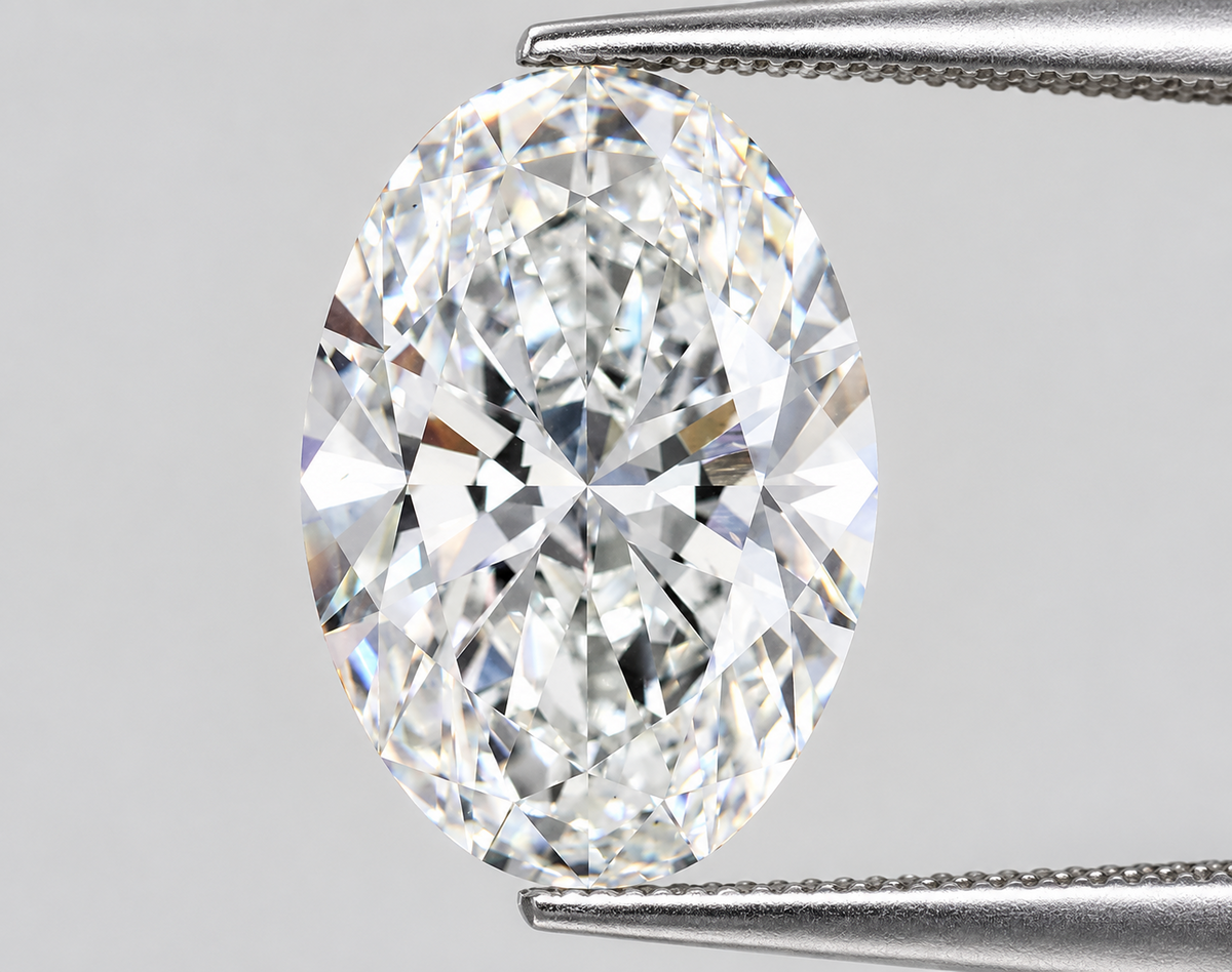3.07 CT Oval Lab-Grown Diamond VS1 E Color EX EX IGI Certified