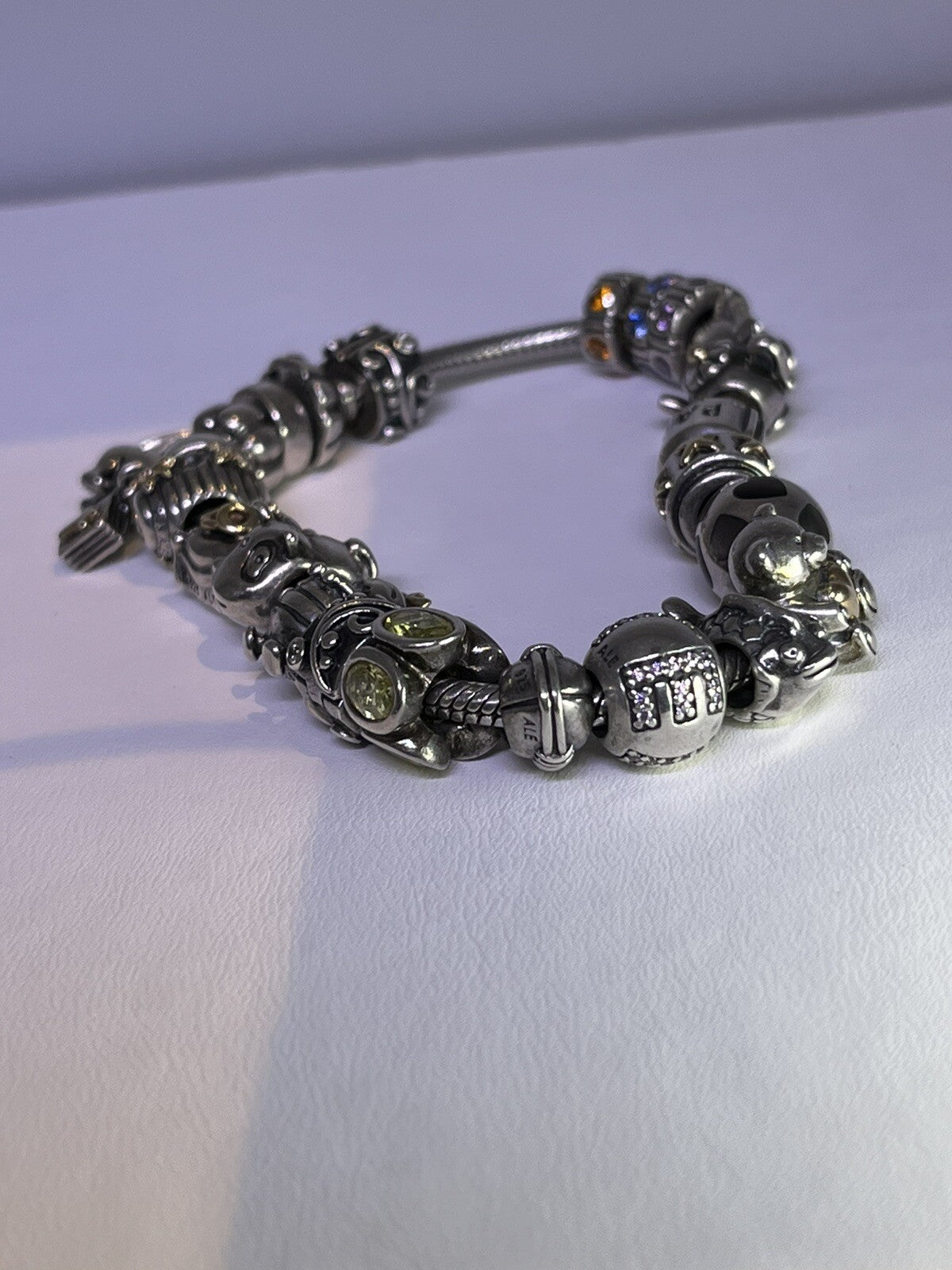 Loaded Pandora Charm Bracelet Sterling Silver 14k Gold 22 Charms