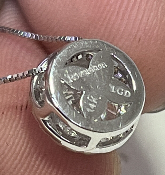 14k White Gold Halo Solitaire Pendant With Chain Lab Grown Diamonds 1.64 Carats