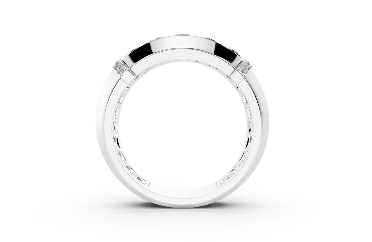 Men's 3.50 CTW Lab-Grown Diamond Double Row Statement 14kt Ring size 9