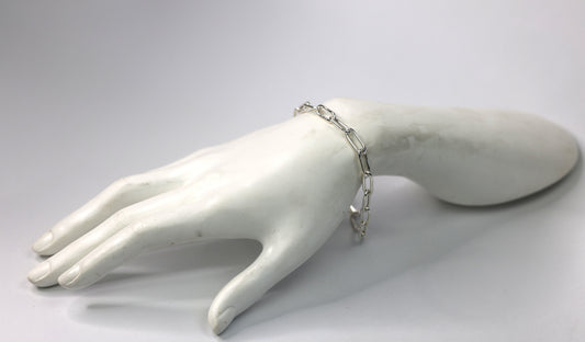 Sterling Silver 10 in., 6mm. Paperclip bracelet