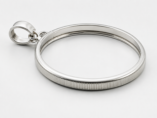 38mm Sterling Silver Bezel Pendant for Morgan Silver Dollar