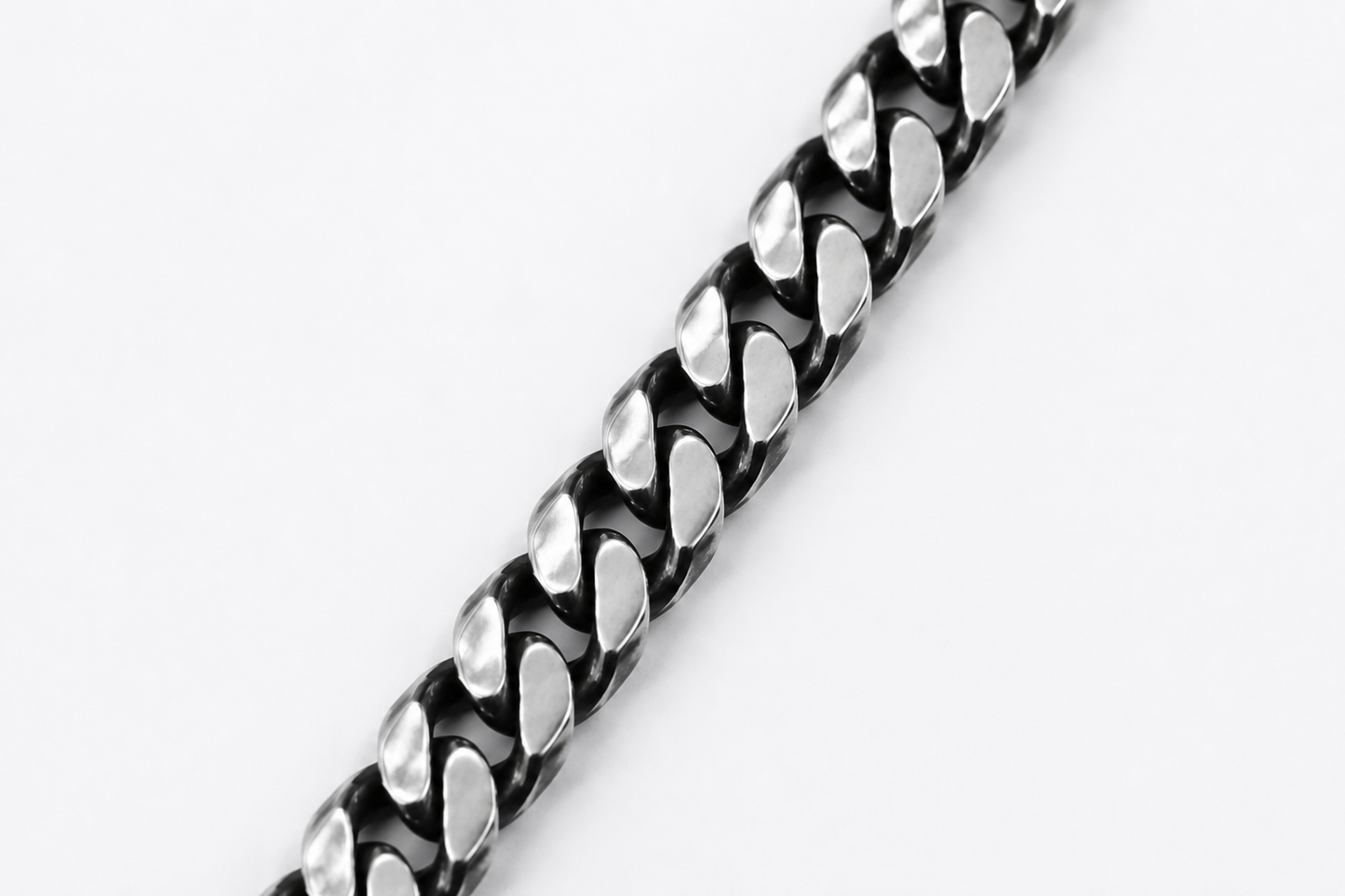 Oxidized Sterling Silver 24in., 7.5 mm Cuban Chain