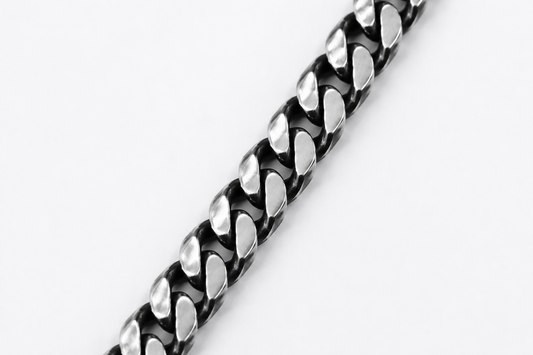 Oxidized Sterling Silver 24in., 7.5 mm Cuban Chain