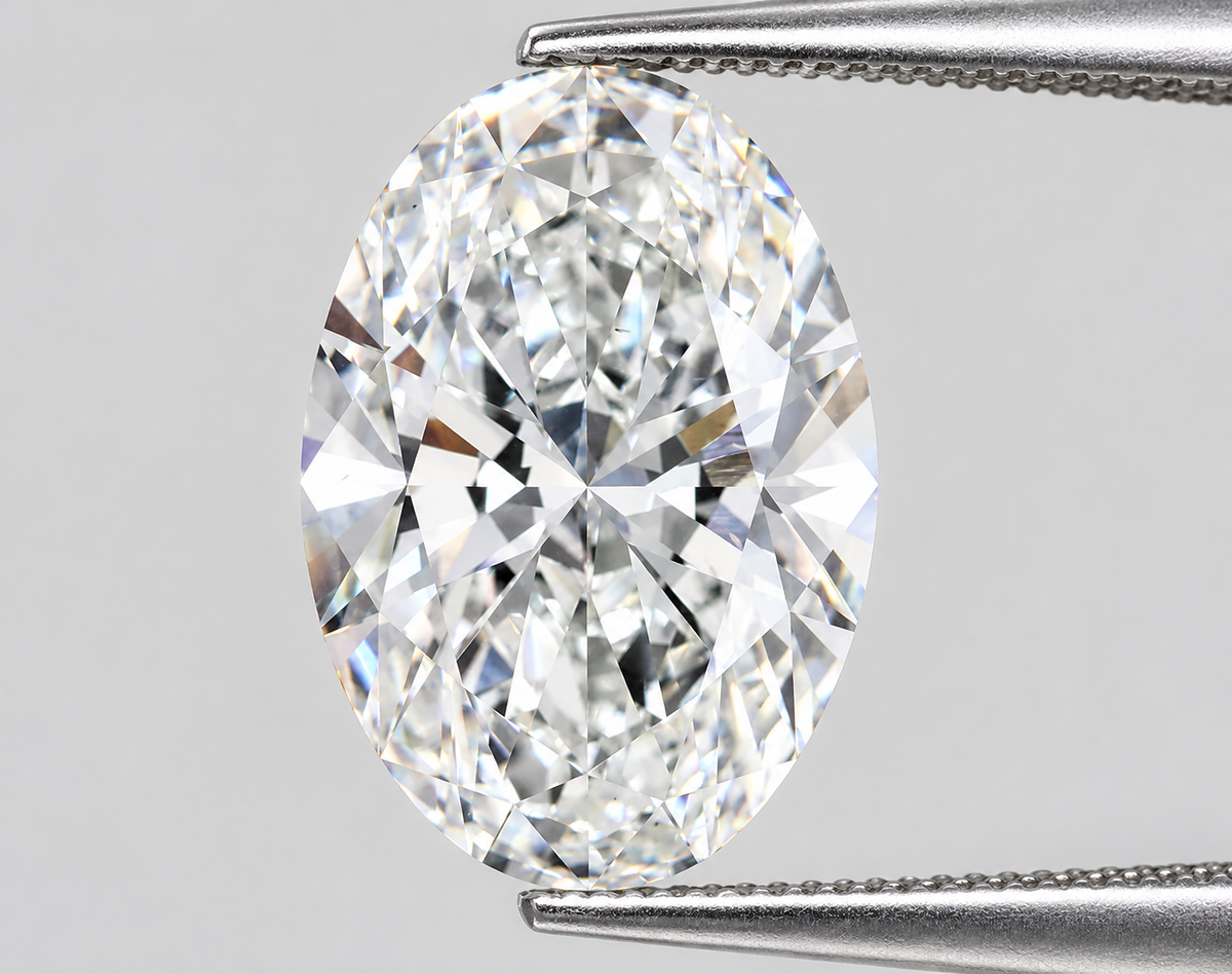 3.07 CT Oval Lab-Grown Diamond VS1 E Color EX EX IGI Certified