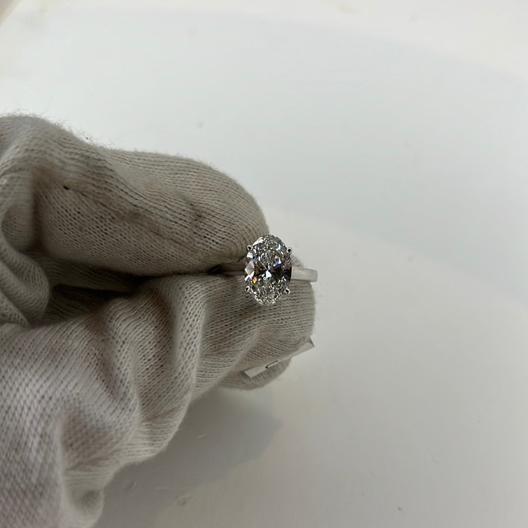 LG 3.07ct Oval Solitaire Diamond Ring