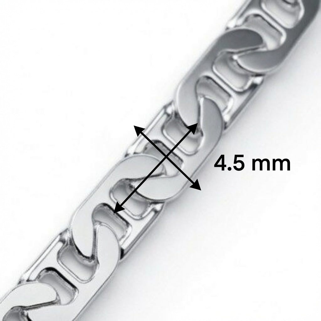 Sterling Silver Flat Anchor 24", 6.5mm Chain