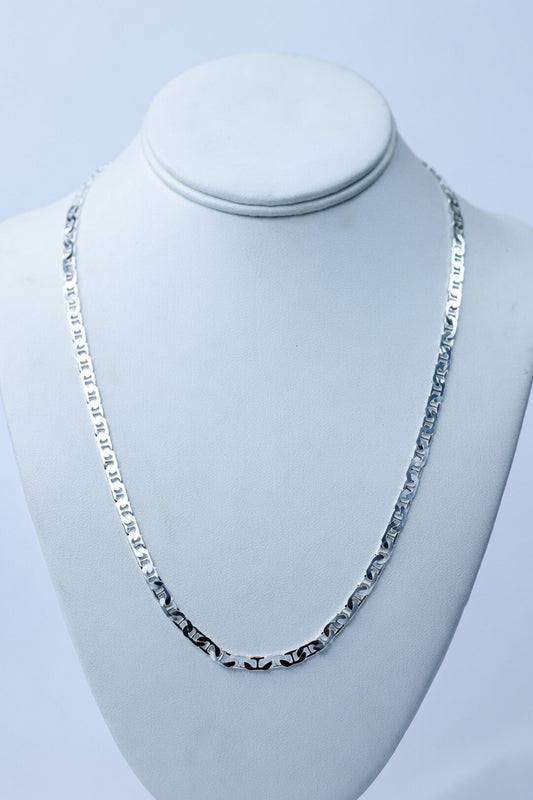 Sterling Silver Flat Anchor 24", 6.5mm Chain