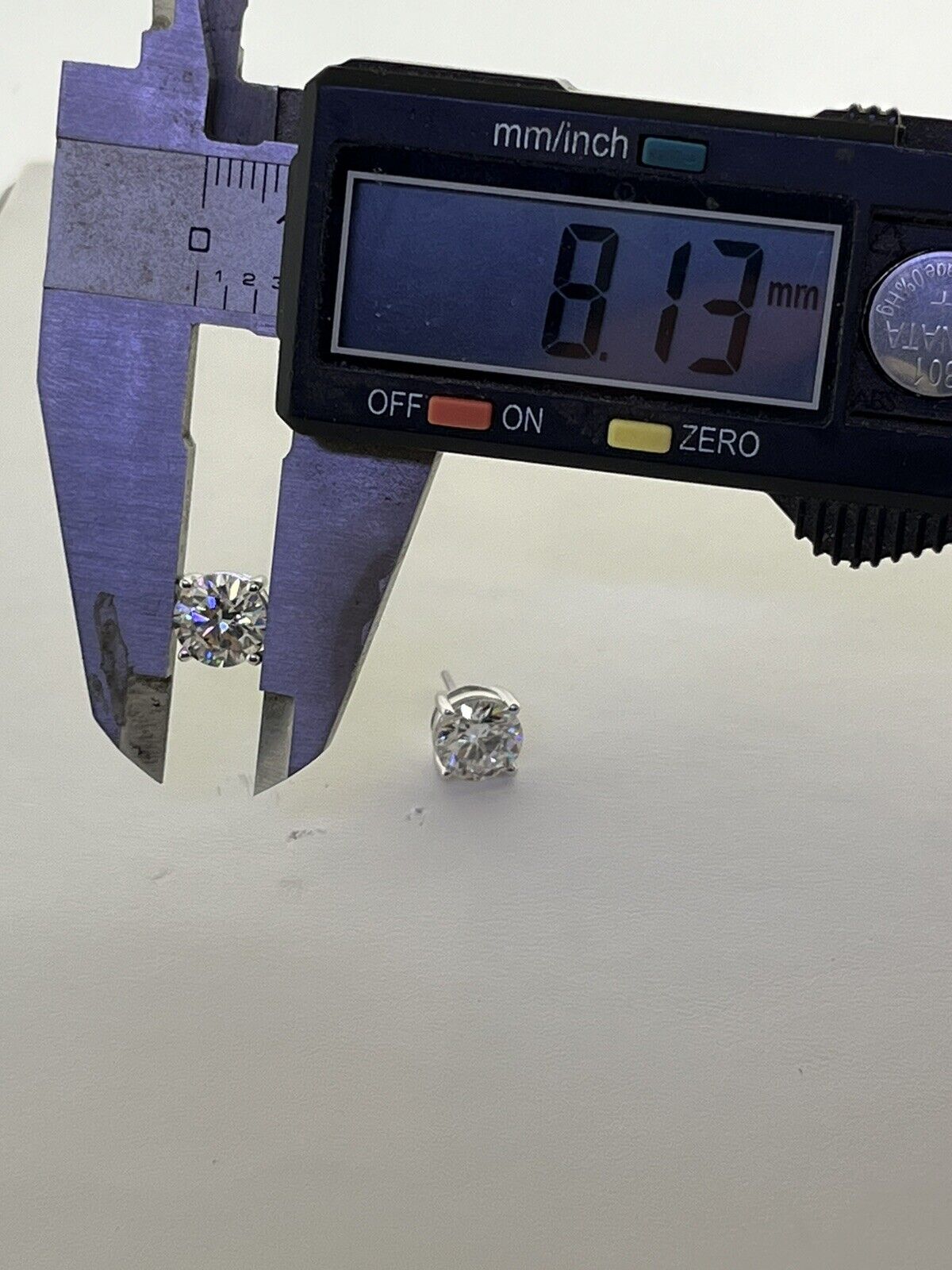 Lab Grown Large Diamond Earrings Studs 14k White Gold Screw backs 4.00 Carats