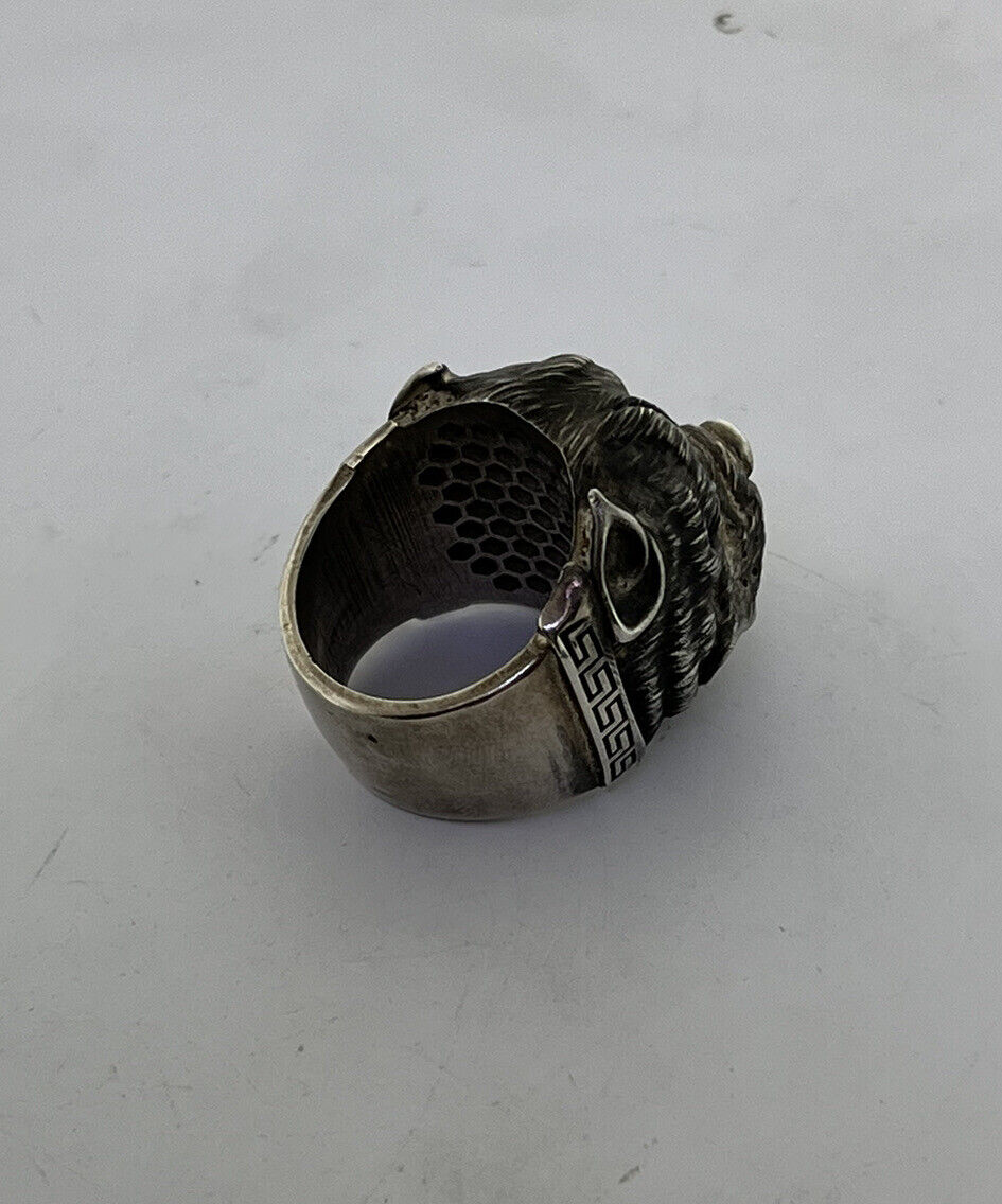 Pitbull Dog Ring Sterling 35 Grams Silver Size 11 Large