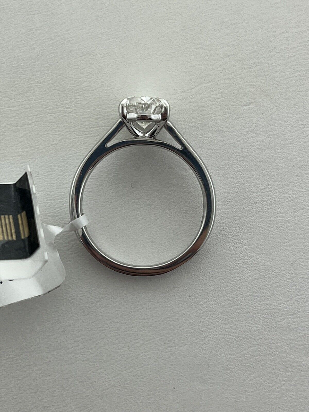 14k White Gold Ring 1.99 Carat Lab Grown Oval Diamond Engagement Ring Size 7